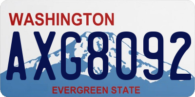 WA license plate AXG8092