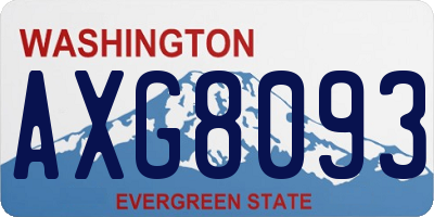 WA license plate AXG8093