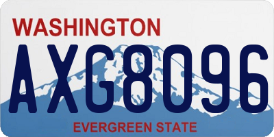 WA license plate AXG8096