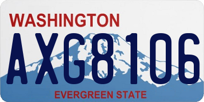 WA license plate AXG8106
