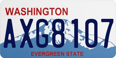 WA license plate AXG8107