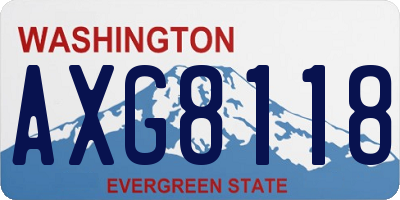 WA license plate AXG8118