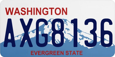 WA license plate AXG8136