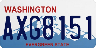 WA license plate AXG8151