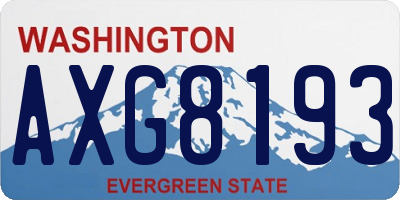 WA license plate AXG8193