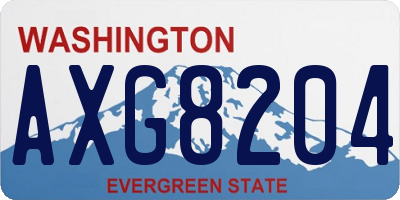 WA license plate AXG8204