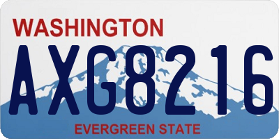 WA license plate AXG8216