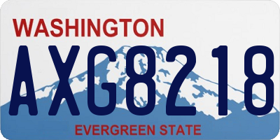 WA license plate AXG8218