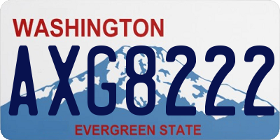 WA license plate AXG8222