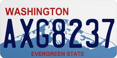 WA license plate AXG8237
