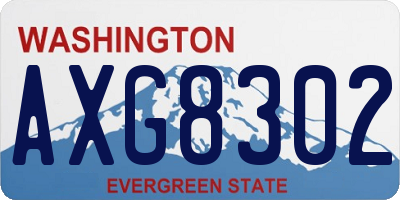WA license plate AXG8302