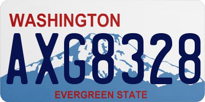 WA license plate AXG8328