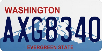 WA license plate AXG8340