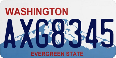 WA license plate AXG8345