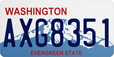 WA license plate AXG8351