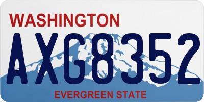 WA license plate AXG8352