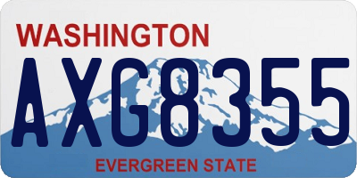 WA license plate AXG8355