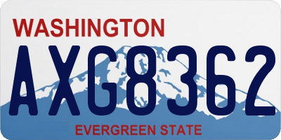 WA license plate AXG8362