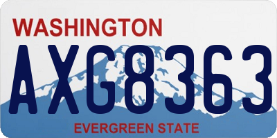 WA license plate AXG8363