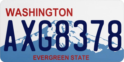 WA license plate AXG8378