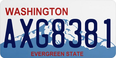 WA license plate AXG8381