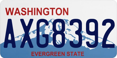 WA license plate AXG8392