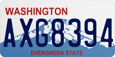 WA license plate AXG8394