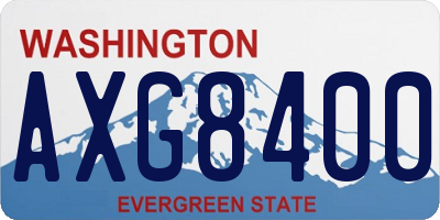 WA license plate AXG8400