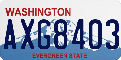 WA license plate AXG8403