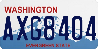 WA license plate AXG8404