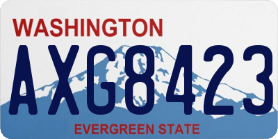 WA license plate AXG8423