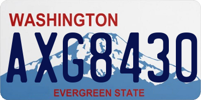WA license plate AXG8430