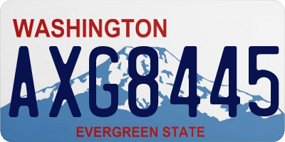 WA license plate AXG8445