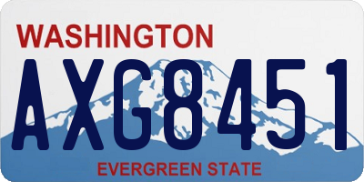 WA license plate AXG8451