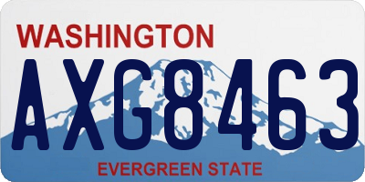 WA license plate AXG8463