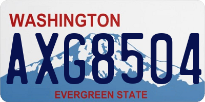 WA license plate AXG8504