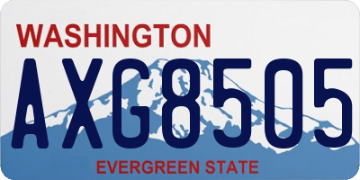 WA license plate AXG8505