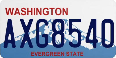 WA license plate AXG8540