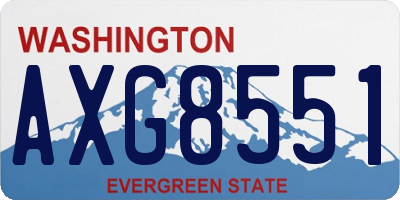 WA license plate AXG8551