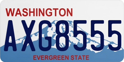 WA license plate AXG8555