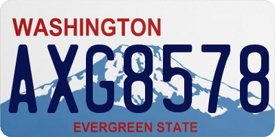 WA license plate AXG8578