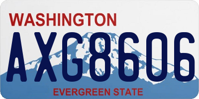 WA license plate AXG8606