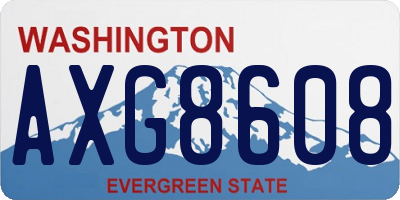 WA license plate AXG8608