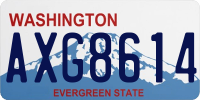 WA license plate AXG8614