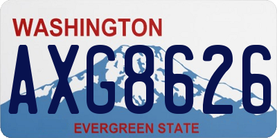 WA license plate AXG8626