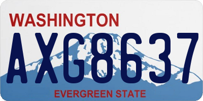 WA license plate AXG8637