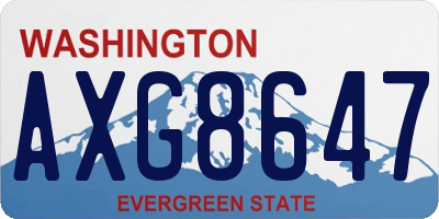 WA license plate AXG8647