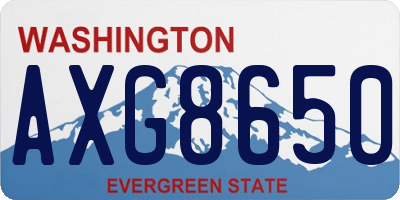 WA license plate AXG8650