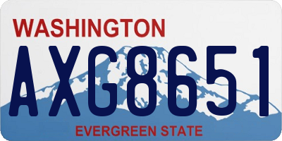 WA license plate AXG8651