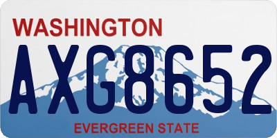 WA license plate AXG8652